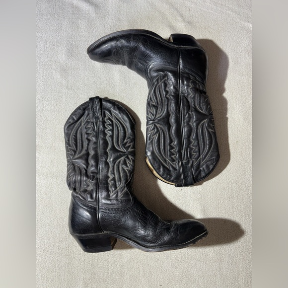 Boulet Other - Boulet Challenger Black Leather Contrast Stitching Western Cowboy Boots